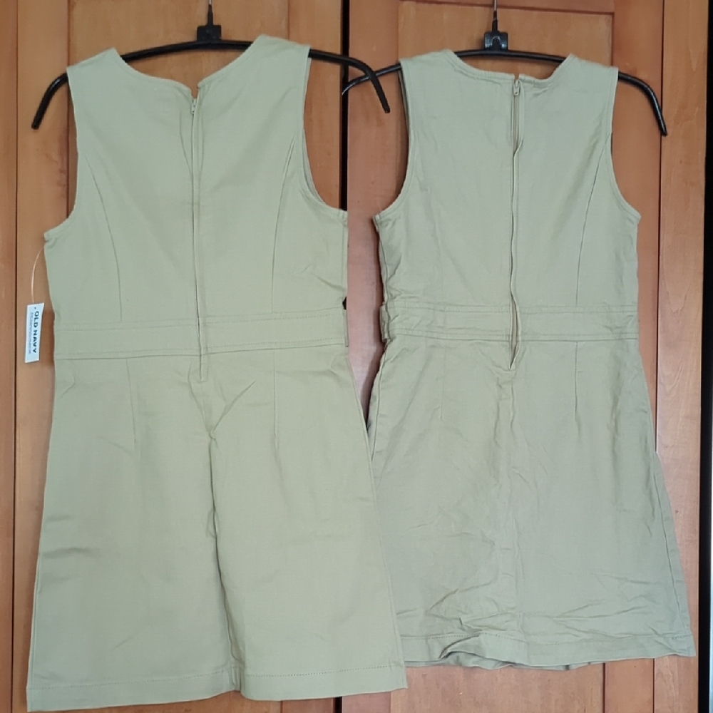 New Old Navy Kid Dress Tan Medium 8 - Picture 2 of 4